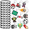 Henoyso Sports Ball Charm Bracelets and Keychains Set Include Keychain, Adjustable Bracelets for Teen Girls Boys Team Party Favors Gifts Decorations (Soccer)