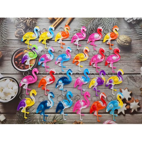 Roaqua 24 Packs Flamingo Bulk Mini pop Fidget Gifts for Holiday Boys and Girls Kids Party Favors Supplies and Classroom Students Prize