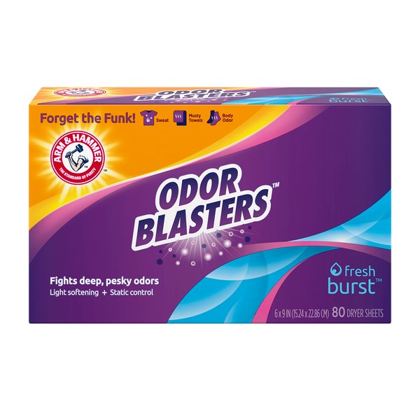 Arm & Hammer Dryer Sheet 80ct Odor Blaster Fresh Burst