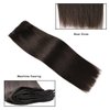 Real Clip in Hair Extensions Dark Brown 8 Pieces - Premium Womens Straight Double Weft Thick Remy Hair Extensions Clip in on Human Hair for Long Hair (16" / 16 inch, #2, 102 grams/3.6 Oz)