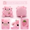 LMTGLDT Strawberry Cow Plushie Pillow Cow Stuffed Animal Toys, Cute Strawberry Cow Plush Home Decorations, Soft Stuffed Cow Doll Lovely Gifts for Kids