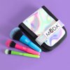 MODA Minis Totally Electirc Face 4pc Makeup Brush Kit – Travel-Size Vegan Brushes with Neon Handles for Face & Eyes