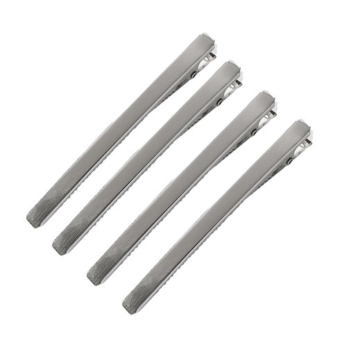 4 Pcs 3 Inch Plating Narrow Metal Spike Alligator Duck Bill Hair Clips Bright Duckbill Hair Barrettes Chic Hair Clips for Styling Long Hair (Silver)