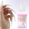 Allkem Soft Gel Nail Tips - XXL Ballerina Nail Extensions with Refill Bag - 12 Sizes Extra Extra Long Full Cover Nails - Clear (504 Pieces)