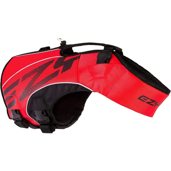EzyDog DFD X2 Boost Dog Flotation Device - Adjustable Swim Life Jacket Preserver with Reflective Trim - Durable Grab Handle for Safety and Protection (2XS, Red)