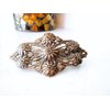 Copper plated brass or silver metal flower filigree hair clip barrette (Primary color: Copper)