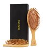 XVUNOR Natural Bamboo Comb Paddle Combing Hairbrush, Wide Tooth and Tail Comb, No Bristles, Gifts for Women Men and Children Thick/Thin/Curly/Dry Hair