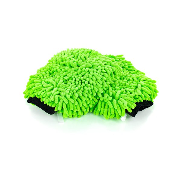 The Rag Company - Premium Chenille Microfiber Knobby Wash Mitts - Perfect for Car Washing and Detailing; Scratch-Free, Lint-Free, Double-Sided, Plush, and Absorbent; Lime Green (2-Pack)