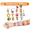 48 PCS Carnival Party Favors 24PCS Tattoos Stickers 24PCS Slap Bracelets Wristbands Perfect for Circus Themed Birthday Baby Showers or Classroom Rewards Ideal Decor and Gifts for Girls and Boys