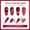 Beetles Cat Eye Gel Nail Polish Set 6 Colors, Glitter Red Shiny Brown Burgundy Purple Blue Green Magnetic Effect Sparkle Stunning Nail Gel Polish Gifts for Women, 2024 Limited Colors