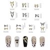 70Pcs Bow Nail Charms Gems,Silver Gold Nail Art Charms Bows for Nails Design,3D Metal Alloy Bowknots Butterfly Charms Stones, Small Nail Jewels Jewelry Nail Decorations Stuff Supplies Assorted Bulk