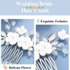 YBSHIN Flower Bride Wedding Hair Comb Silver Rhinestone Hair Pieces Leaf Bridal Hair Accessories for Women and Girls (Style 5)