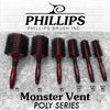 Phillips Brush Mini Monster Vent 5 Poly-Tipped Professional Hair Brush (2.25” Diameter Barrel) - Vented Blowout Hairbrush with Nylon Reinforced Boar Hair Bristles, Beech Wood Handle with Rubber Grip