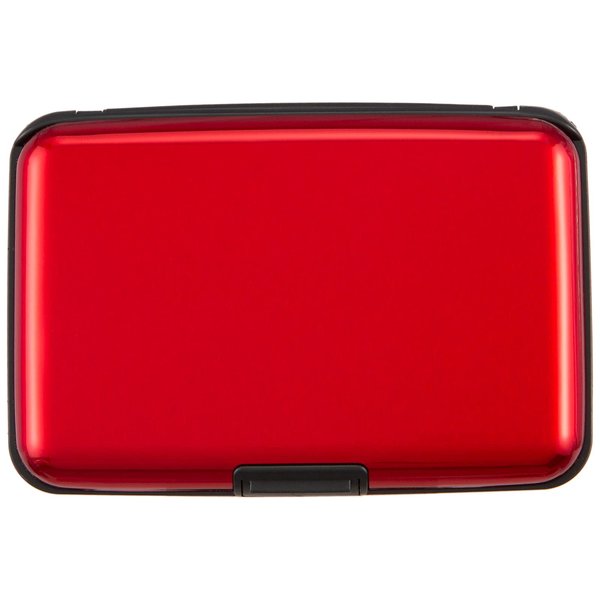 Kaabao Credit Card Holder, Metal Card Wallet for Women Men, Slim ID Card Holders RFID Blocking Protector Sleeves Aluminum Business Hard Case (Red)