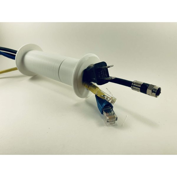 1.20" ID - Ext. Length Wall Eye Cable Pass Through Wall Port. Fits Wall or Barrier Thickness Range of 5 1/4"-7 1/8". This Unit Provides a Fully Dressed Opening Completely Through a Wall or Barrier.