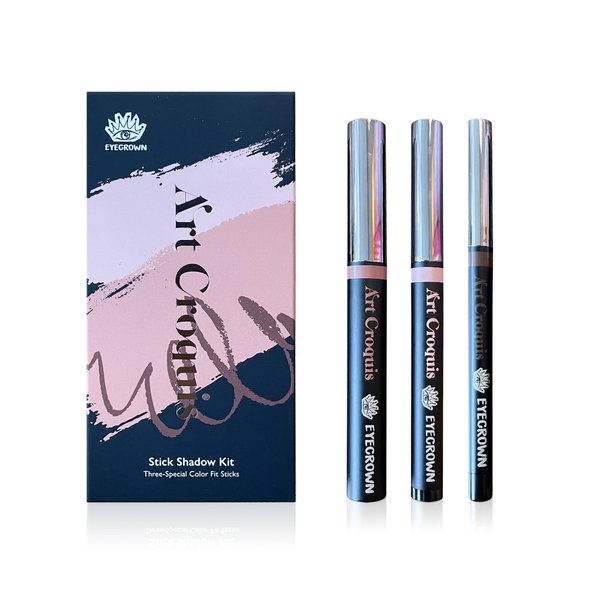 MAKEHEAL] Eyecrown Art Croquis Shadow Kit: Base, Highlighter, Eyeliner, Creamy, Waterproof, Smudge-Proof, Glitter, Pearl, Matte Gel Eyeliner (01 - Earthy)