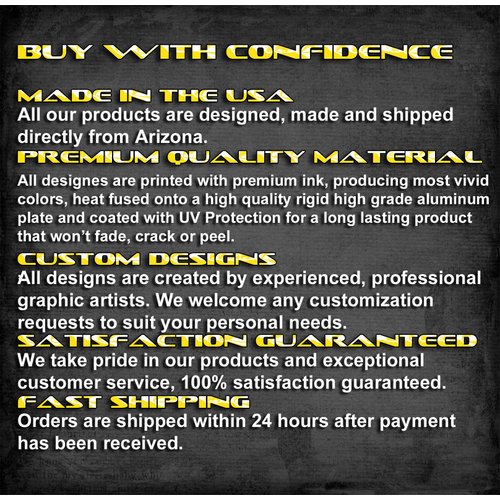 Quiet Any State Aluminum Car Vanity License Plate Tag Black and Gray