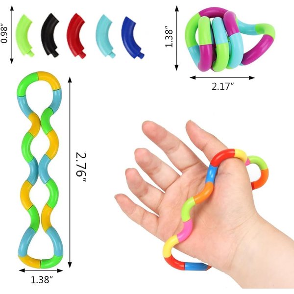 6PCS Random Multicolored Quiet Fidgets Toys for Unique Fidget Experience, Anti Anxiety Sensory Toys Combine into New Shapes,Brain Imagination Tools,Party Supplies