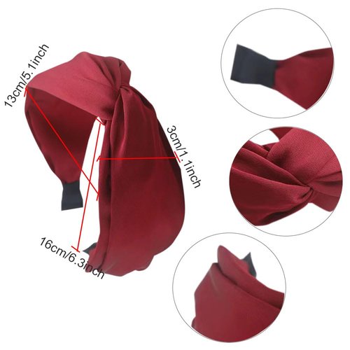 HUANMAYE Style Fashion Knotted Headbands For Women Leopard Print Cross Knot Wide Elastic Hair Hoops for Yoga Outdoor Exercise 6Pcs (Matte)