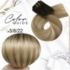 Moresoo Seamless Clip in Hair Extensions Human Hair Balayage Real Hair Clip in Extensions Ombre Brown to Light Brown with Golden Blonde Seamless Hair Extensions Clip in Human Hair 22inch 7pcs 120g