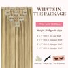GOO GOO Clip in Hair Extensions Real Human Hair, 16inch 110g 7Pcs, 16/22 Light Blonde Highlighted Golden Blonde, Remy Human Hair Extensions Clip ins for Women, Natural Human Hair