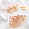 9 Pieces Pearl Bride Wedding Hair Comb Pearl Hair Pins Set Bridal Side Comb U Shape Bridal Hair Clip Pearl Bobby Pins Updos Hair Piece Wedding Hair Accessories for Women Girls (Gold, Elegant Style)
