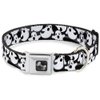 Buckle-Down Dog Collar Seatbelt Buckle Ghosts Scattered Black White 9 to 15 Inches 1.0 Inch Wide, Multicolor, 1"" Wide - fits 9-15"" Neck - Small (DC-W30785-S)