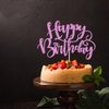Naicaek Handmade Glitter Happy Birthday Cake Topper,Birthday Party Cake Decorations, Anniversary/Birthday Party Decoration Supplies (Purple)
