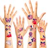 HOWAF 96 4th/Fourth of July Temporary Tattoos Stickers, USA Flag Red White & Blue Tattoos Patriotic American Independence Day Temporary Tattoos, USA Flag Tattoos Labor Day Party Favors