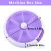Pill Organizer Weekly,INVODA Pill Case 7 Day 3 Times Medicine Pill Dispenser,Push Button Rotate Pill Planner with 7 Compartments (Purple+Dark Grey Bag)