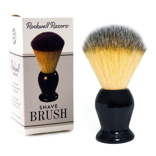 Rockwell Synthetic Shaving Cream Brush | Soft, Quick-Dry Bristles with Black Acrylic Handle | Gentle Exfoliation, Fast Lather, Minimal Shedding, Cruelty-Free & Safe for Sensitive Skin