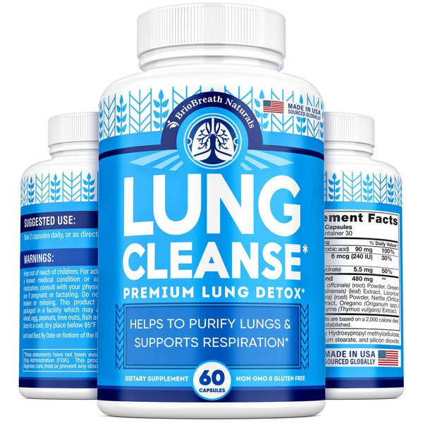 Lung Support Supplement - Natural Capsules for Lung Cleanse and Detox - Made in USA - Respiratory System; Mucus Clear - Vegan Supplement for Lung Detox; Respiratory Support - 60 Capsules