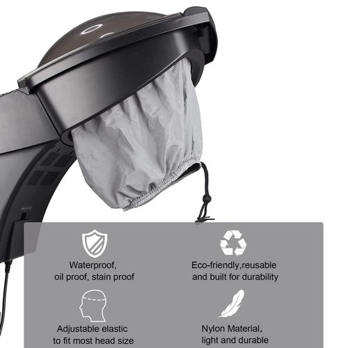 Hair Steamer Use with Shampoo Bowl Hair Wash Reclining Chair Micro Mist Hair Steamer Mister Hooded Hair Care Professional (Gray Water Proof)