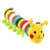 POPETPOP Yellow Caterpillar Toy Pet Squeaker - 2pcs Dog Chew Toy, Soft Short Plush Toy Interactive Dog for Puppy (Colorful Caterpillar) Squeaky Pet Sound Toy