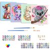 bleihum 4 Pack Paint by Numbers for Kid Ages 4-8,Animals Paint by Number Kits for Kids, DIY Animal Oil Painting Suitable for Home Decoration (8x8inch)