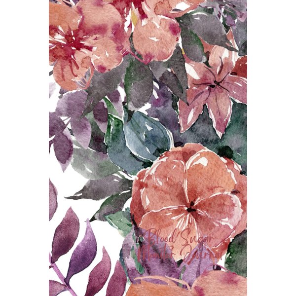Peach Mauve Flowers Blood Sugar Monitor Journal: 120 Pages