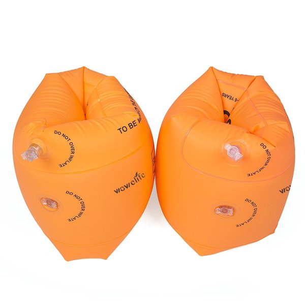 Wowelife Arm Floaties for Kids, Inflatable Swim Arm Bands Floater Sleeves Swimming Rings Tube Armlets for Kids and Toddlers(Orange)