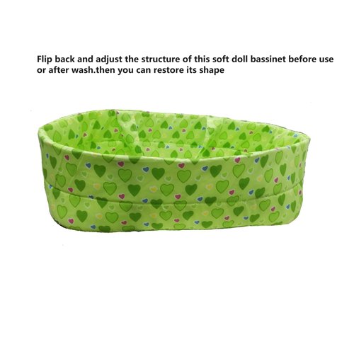 Xunwa Baby Dolls Bassinet for 14 Inch-15 Inch-16 Inch Newborn Reborn Baby Dolls,Dolls Soft Cradle,Carrier Basket for Baby Dolls(pattern4, 15)