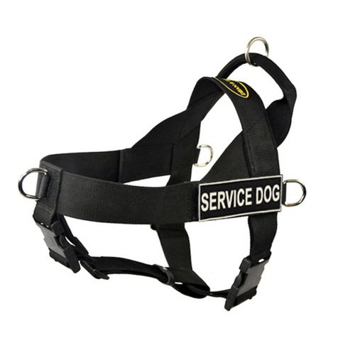 DT Universal No Pull Dog Harness, Service Dog, Black, X-Small, Fits Girth Size: 21-Inch to 25-Inch