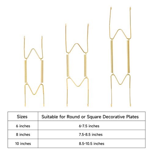 Fasunry 12 Pack Plate Hangers, 6 8 10 Inch Wall Plate Hangers and 16 Pack Wall Hooks, Compatible 6 to 10.5 Inch Decorative Plates, Antique China, Antique Plates and Arts