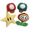 Toy Rover Super Mario Icon 7 Inch Stuffed Plush Toy 4 Piece Set, Green, Red, Yellow