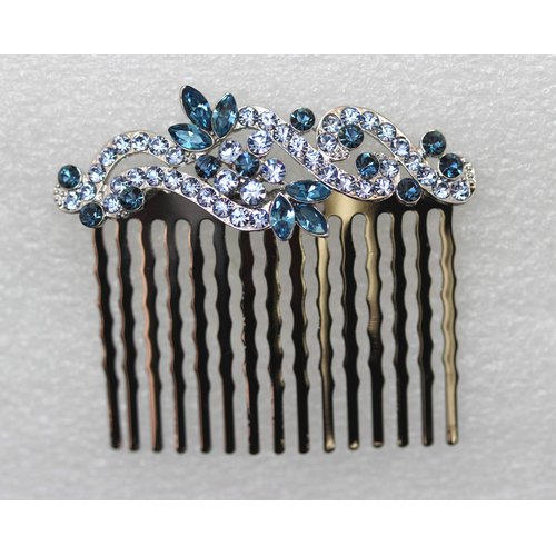 Faship Gorgeous Navy Blue Floral Hair Comb