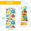 100 Hibiscus Luau Cello Bag Tiki Party Supply Aloha Luau Party Decorations, Hibiscus Goody Bags Candy Cellophane Bag Treat Bags for Hawaii Party Summer Table Setting
