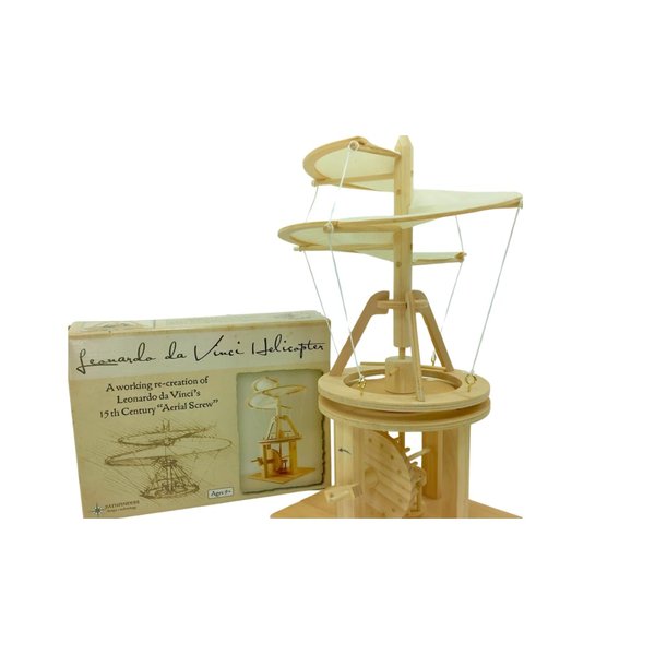 Pathfinders Leonardo da Vinci Premium Aerial Screw (Helicopter Flying Machine) Wood Model Kit