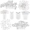 44 Pieces Wedding Hair Comb Faux Pearl Crystal Bride Hair Accessories Hair Side Comb Clips U-shaped Flower Rhinestone Pearl Hair Clips for Bride Bridesmaid (Classic Style)