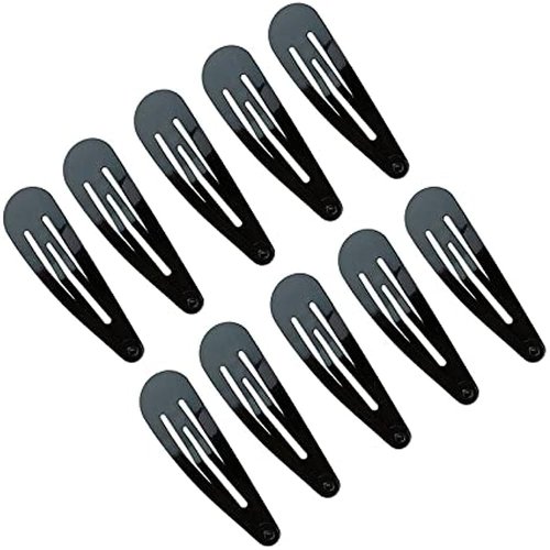 48-Pack Black Barrettes 2 Inches Metal Snap Hair Clips Tik Tik Clips Accessories for Girls, Kids, and Women, Value Pack