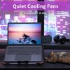 AICHESON Laptop Cooling Pad for 15.6 to 17.3 Inches PC Notebooks, 5 Fans Computer Cooler Stands with Purple Lights Desk Chiller Mat, S035