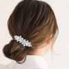 4PCS Rhinestone Hair Clips Crystal Pearl French Hairpins Flower Hair Barrettes Hair Clips for Prom Bride Wedding Valentines Hair Accessories for Women Girls
