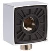 hansgrohe FixFit Handheld Shower Wall Outlet 1/2-inch Thread Connection Square Modern Flush Mount in Chrome, 26455001