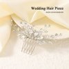 Jakawin Bride Wedding Hair Comb Crystal Hair Piece Silver Rhinestone Headpiece Bridal Hair Accessories for Women HC113 (Silver)